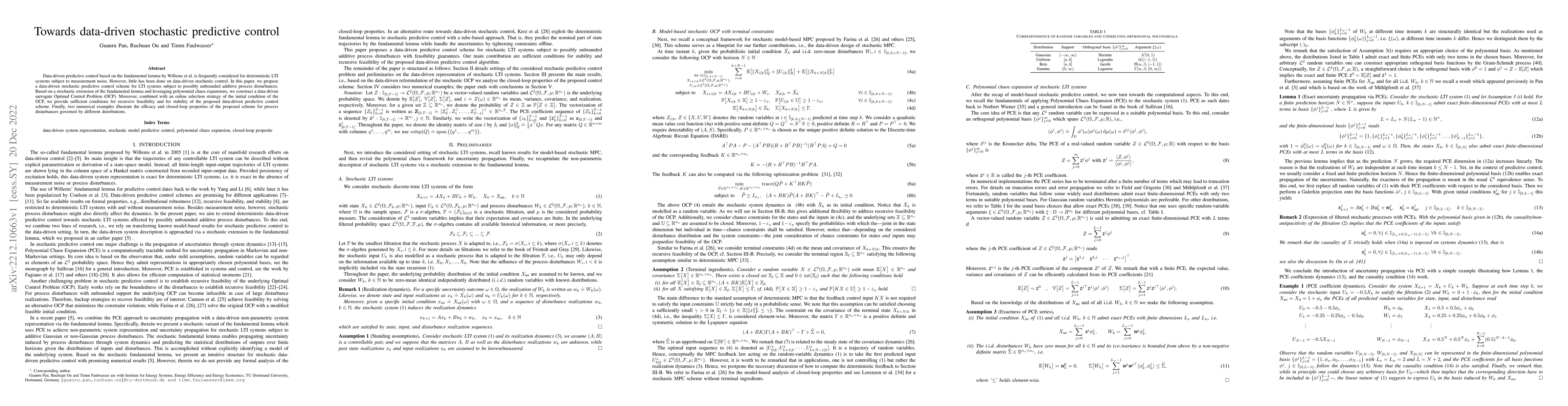 Thumbnail for Towards data-driven stochastic predictive control