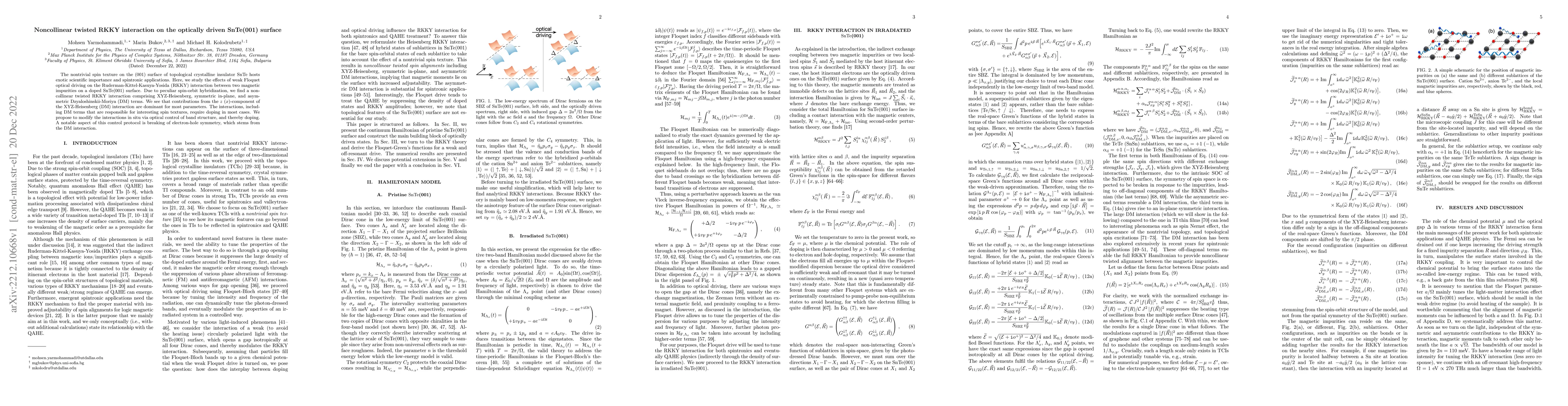 Thumbnail for Noncollinear twisted RKKY interaction on the optically driven SnTe(001)
  surface