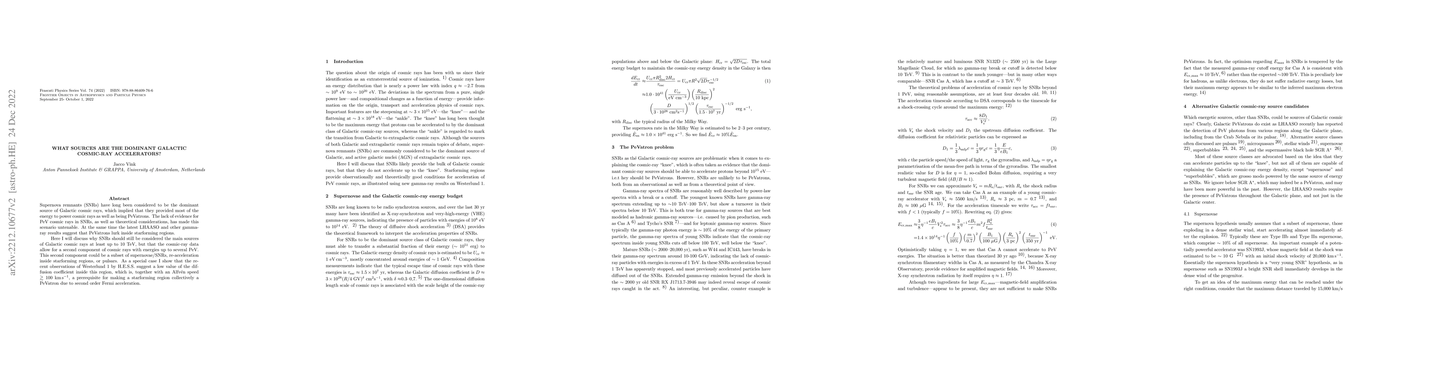 Thumbnail for What sources are the dominant Galactic cosmic-ray accelerators?