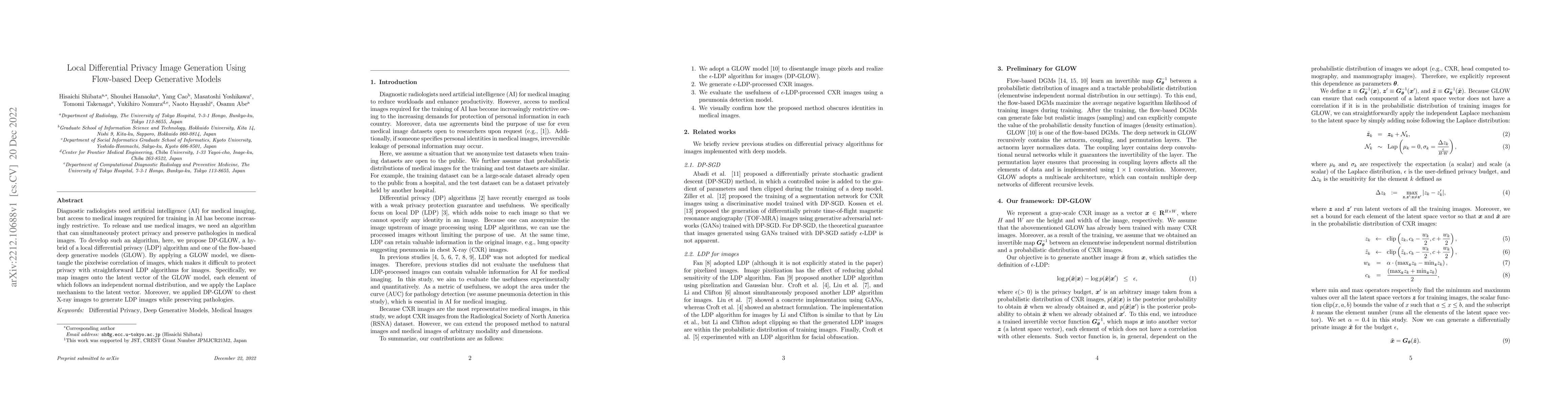 Thumbnail for Local Differential Privacy Image Generation Using Flow-based Deep
  Generative Models