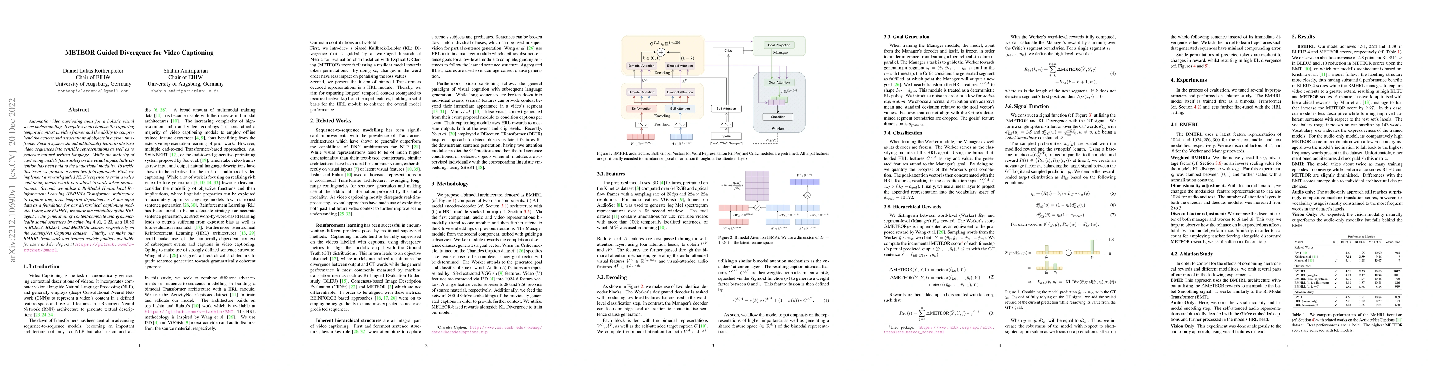 Thumbnail for METEOR Guided Divergence for Video Captioning