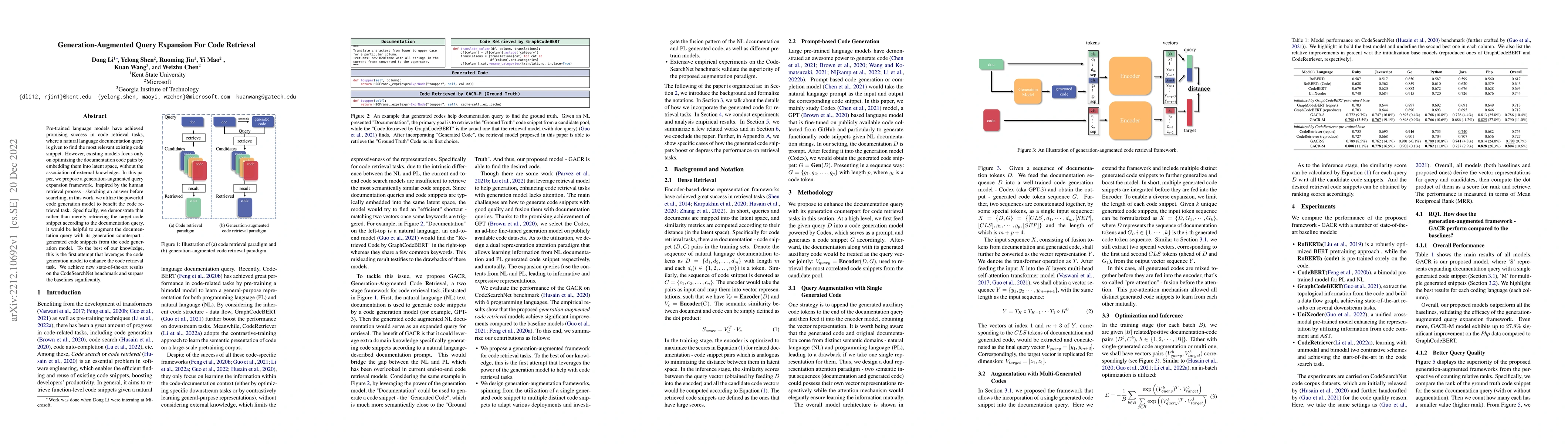 Thumbnail for Generation-Augmented Query Expansion For Code Retrieval