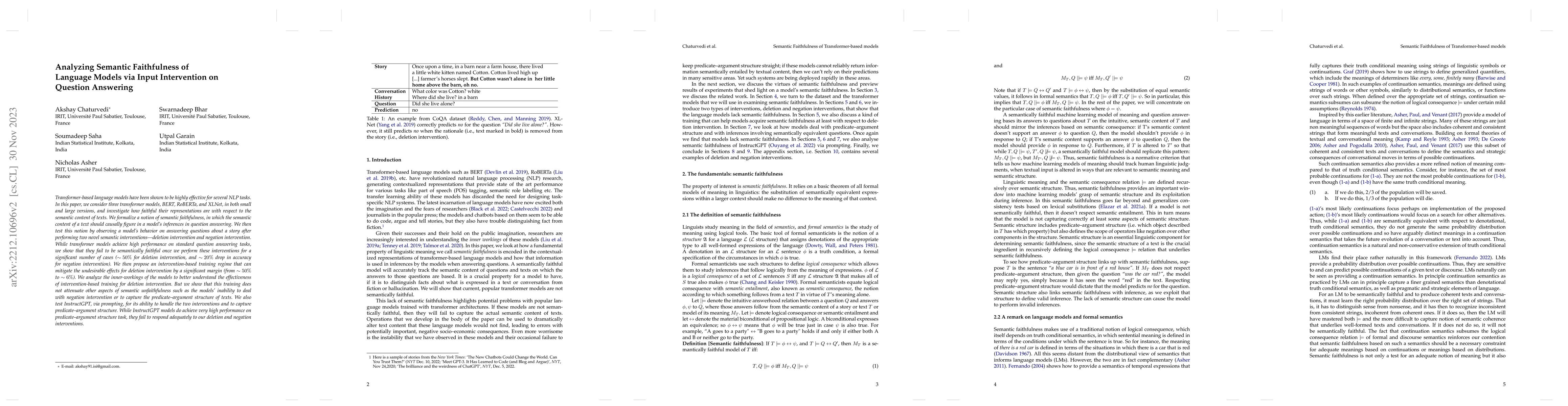 Thumbnail for Analyzing Semantic Faithfulness of Language Models via Input
  Intervention on Question Answering