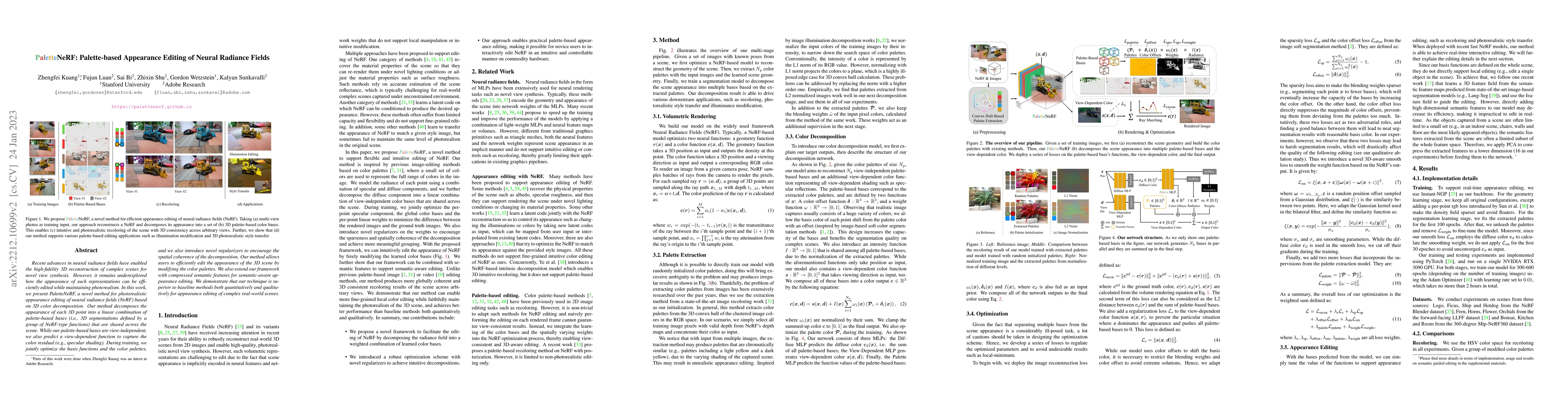 Thumbnail for PaletteNeRF: Palette-based Appearance Editing of Neural Radiance Fields