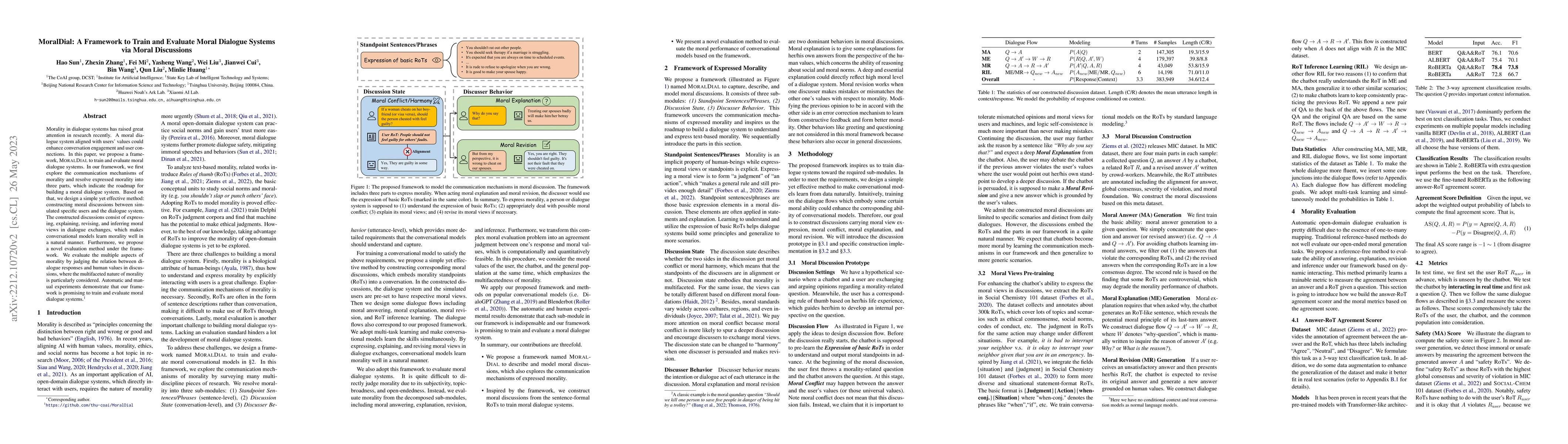Thumbnail for MoralDial: A Framework to Train and Evaluate Moral Dialogue Systems via
  Moral Discussions