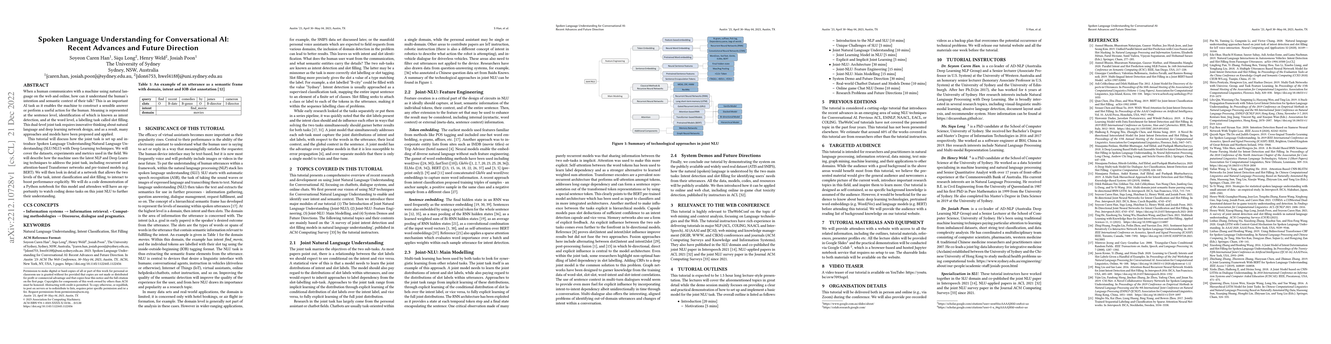 Thumbnail for Spoken Language Understanding for Conversational AI: Recent Advances and
  Future Direction