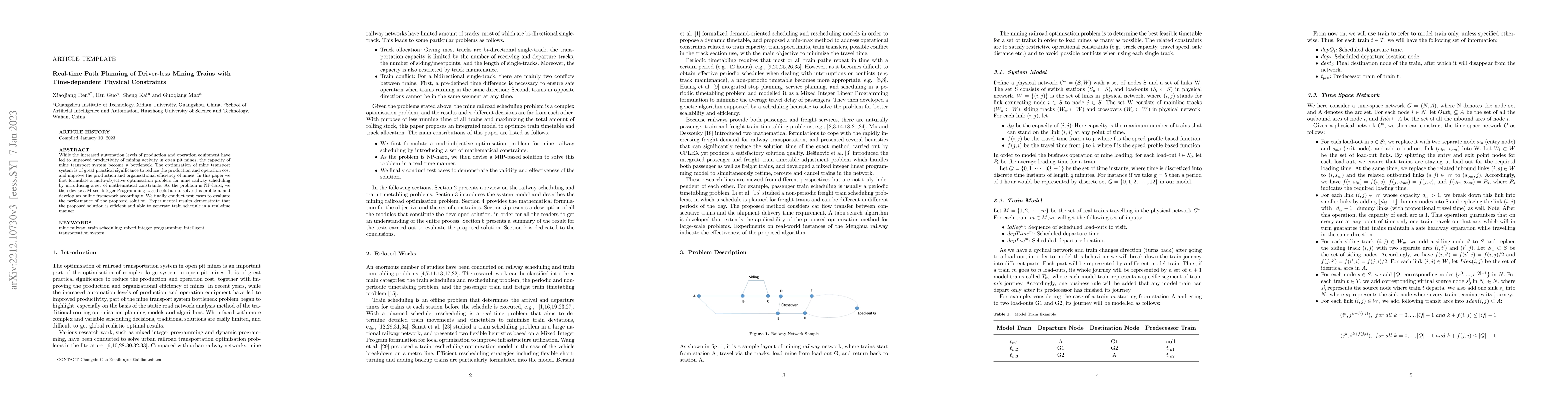 Thumbnail for Real-time Path Planning of Driver-less Mining Trains with Time-dependent
  Physical Constraints