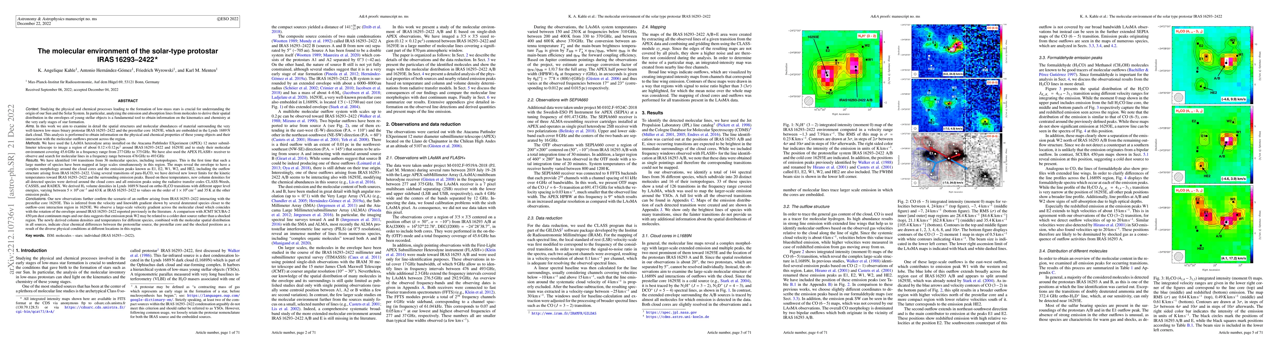 Thumbnail for The molecular environment of the solar-type protostar IRAS 16293-2422