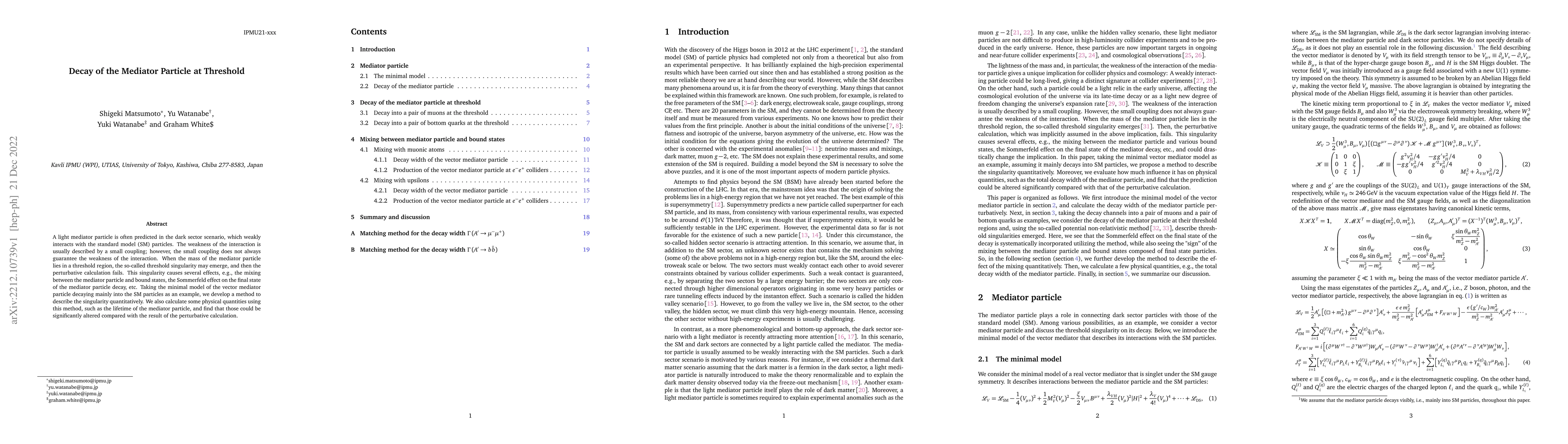Thumbnail for Decay of the Mediator Particle at Threshold