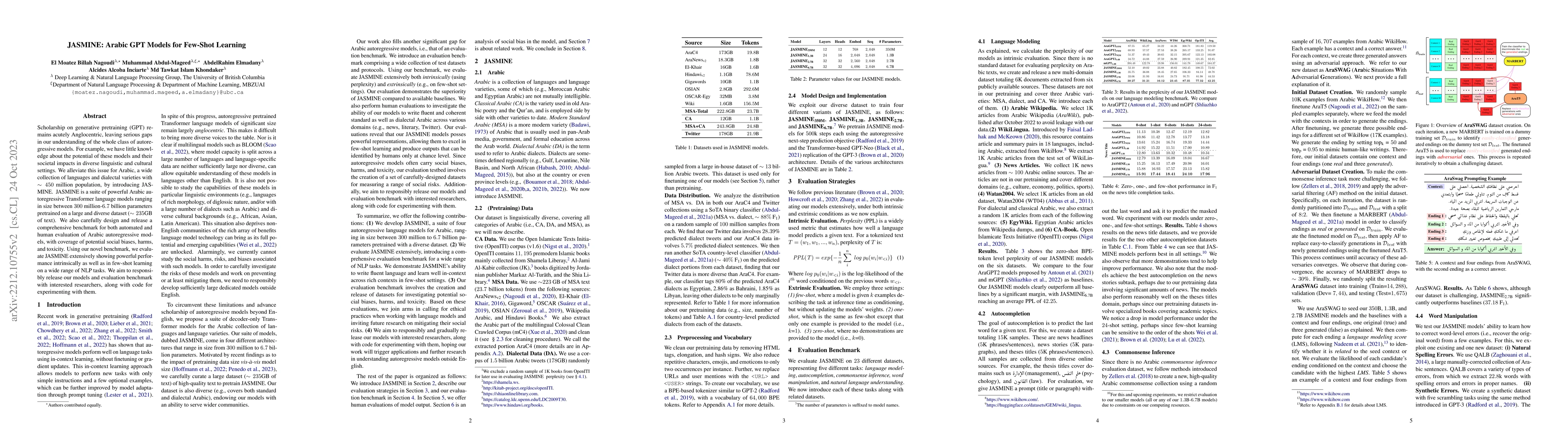 Thumbnail for JASMINE: Arabic GPT Models for Few-Shot Learning