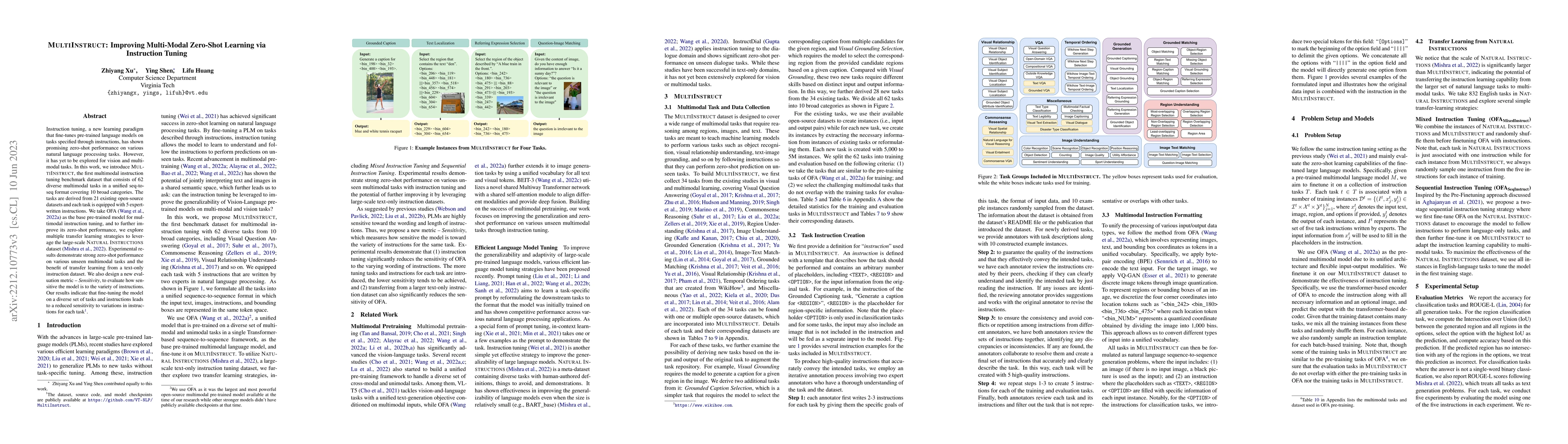 Thumbnail for MultiInstruct: Improving Multi-Modal Zero-Shot Learning via Instruction
  Tuning