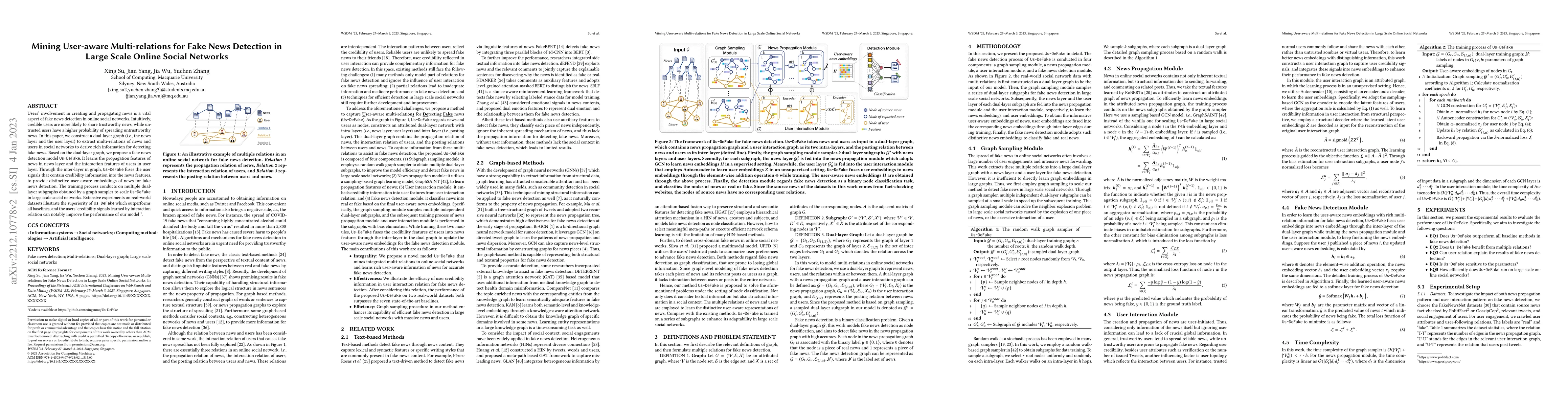 Thumbnail for Mining User-aware Multi-relations for Fake News Detection in Large Scale
  Online Social Networks