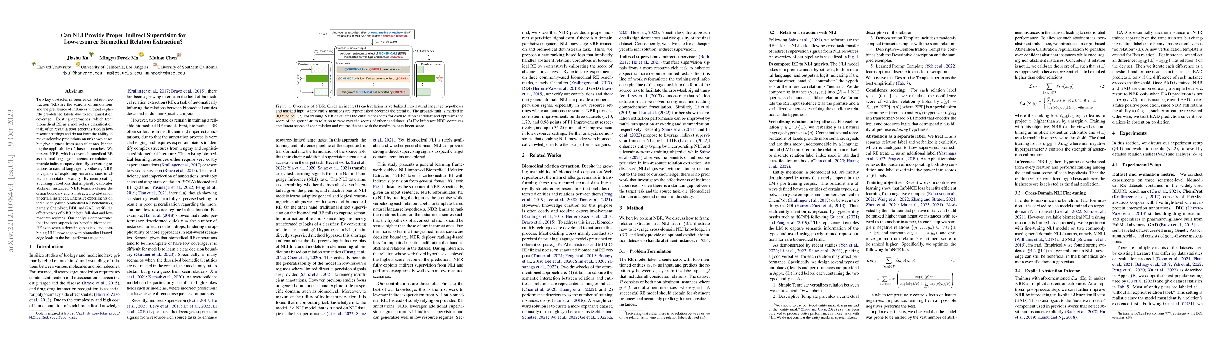 Thumbnail for Can NLI Provide Proper Indirect Supervision for Low-resource Biomedical
  Relation Extraction?