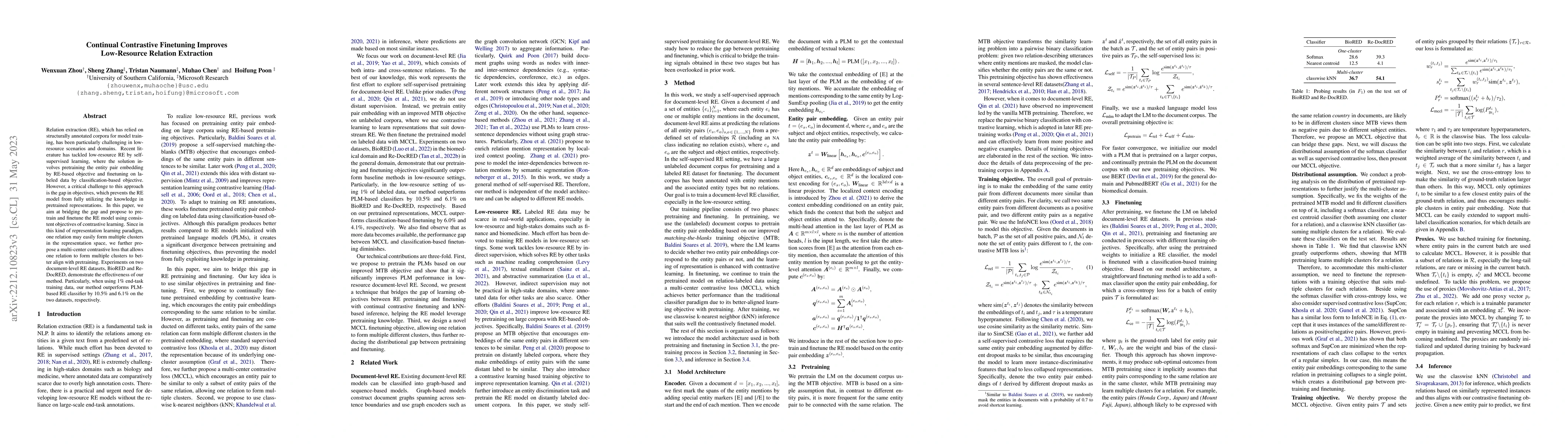 Thumbnail for Continual Contrastive Finetuning Improves Low-Resource Relation
  Extraction