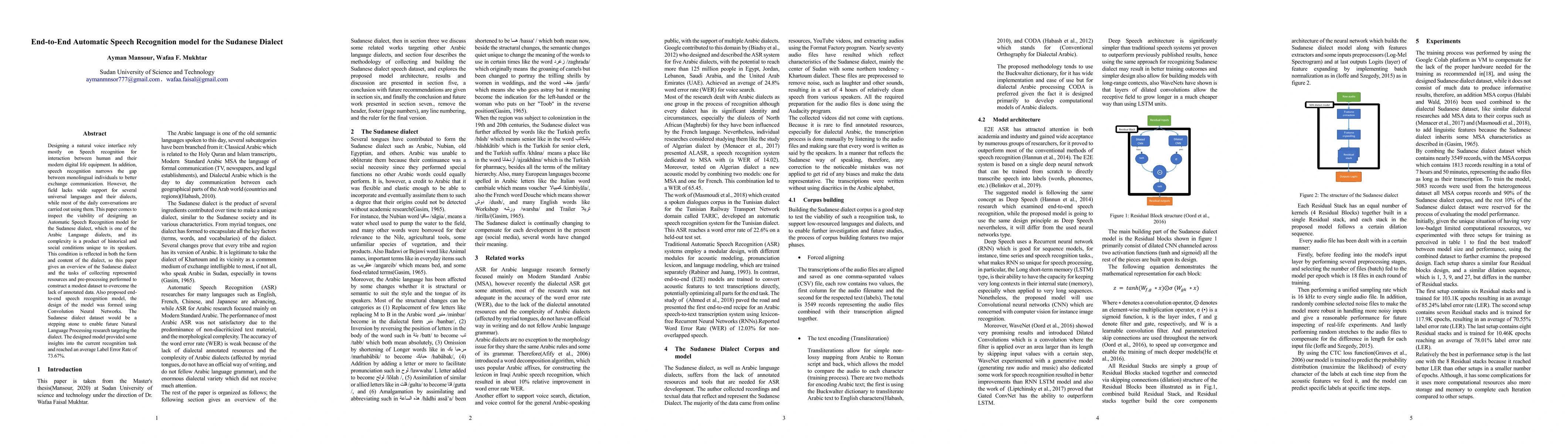 Thumbnail for End-to-End Automatic Speech Recognition model for the Sudanese Dialect