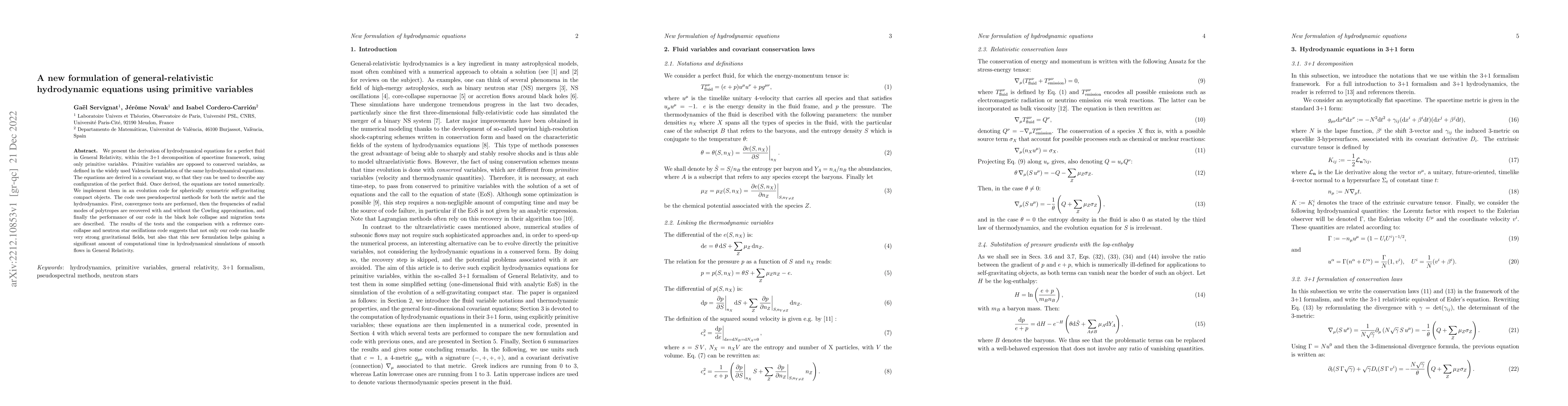 Thumbnail for A new formulation of general-relativistic hydrodynamic equations using
  primitive variables