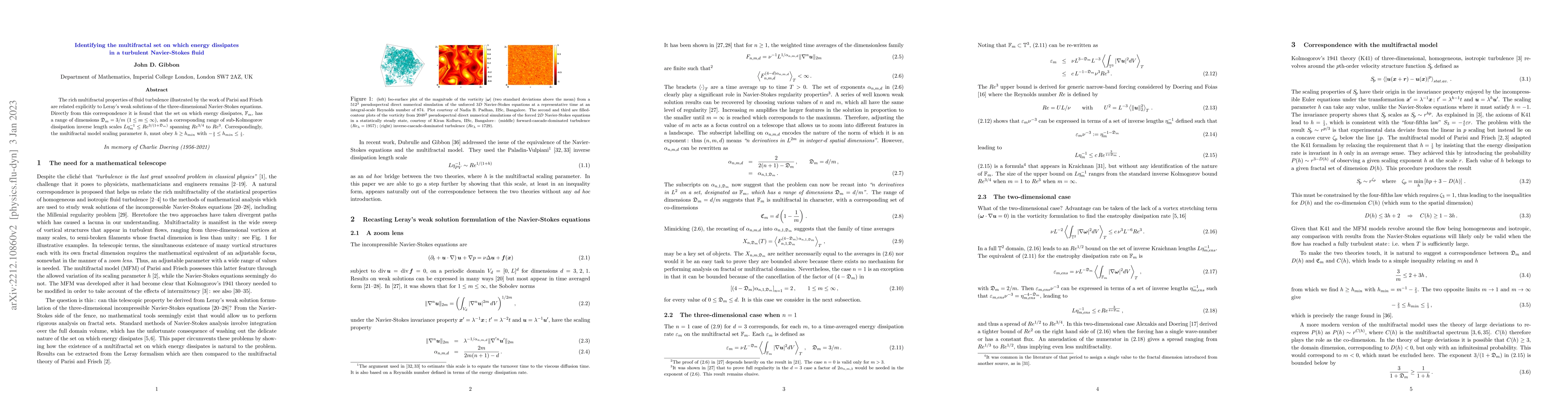 Thumbnail for Identifying the multifractal set on which energy dissipates in a
  turbulent Navier-Stokes fluid