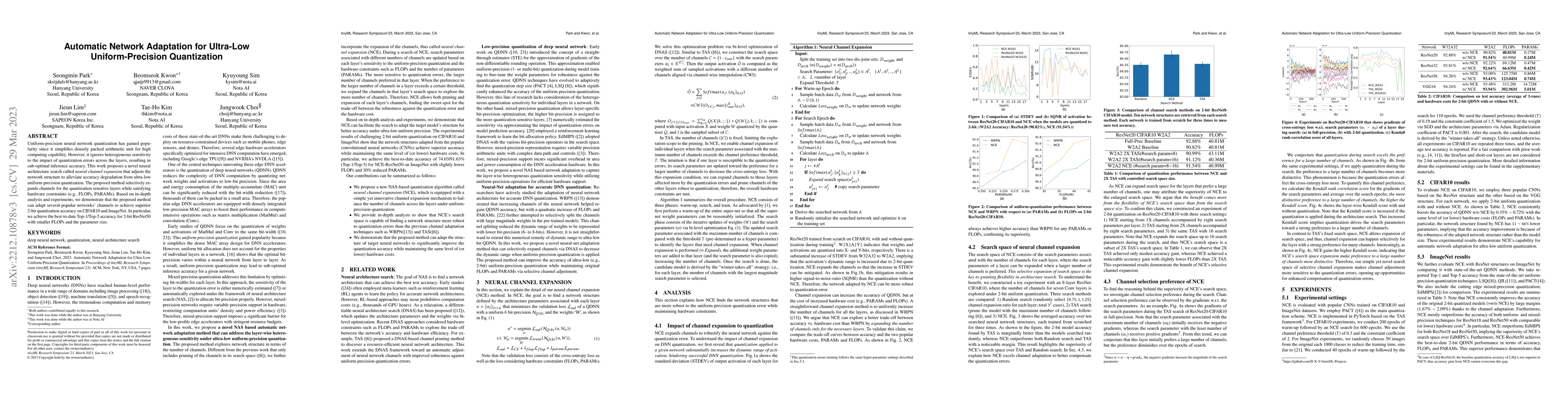 Thumbnail for Automatic Network Adaptation for Ultra-Low Uniform-Precision
  Quantization