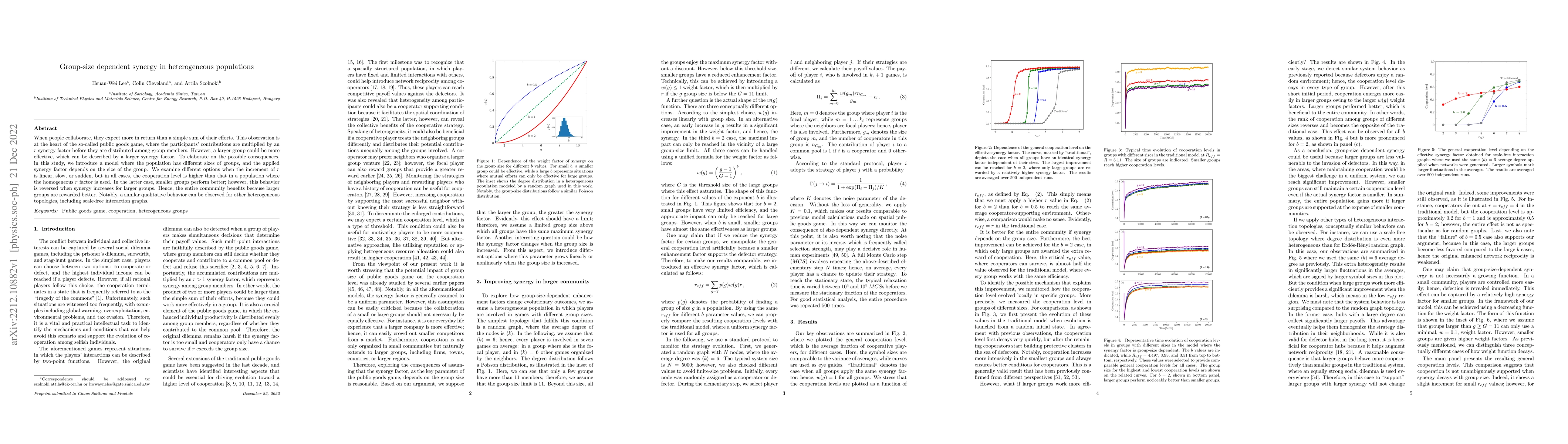 Thumbnail for Group-size dependent synergy in heterogeneous populations