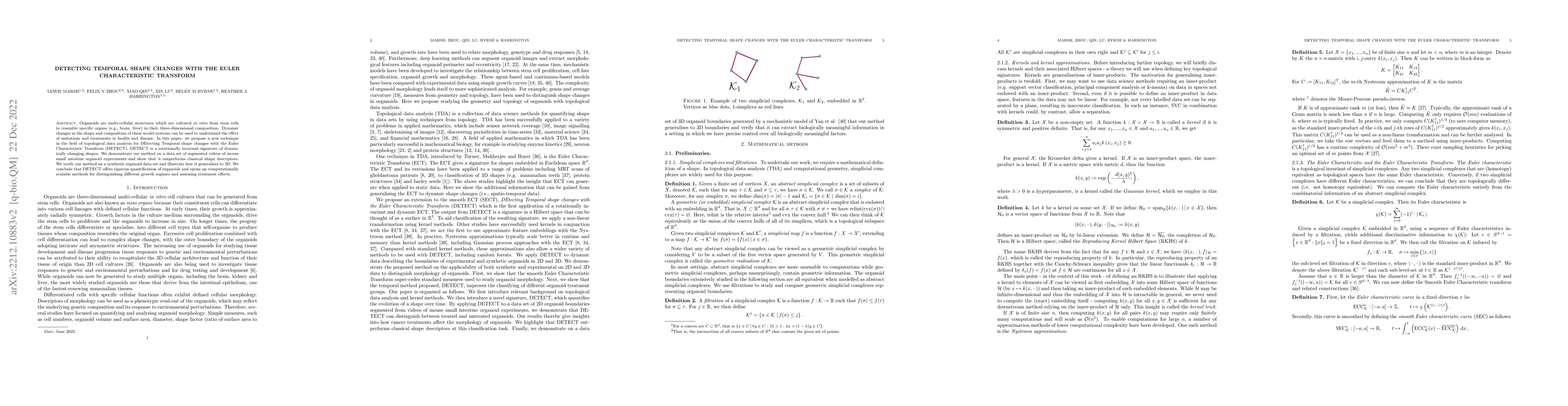 Thumbnail for Detecting Temporal shape changes with the Euler Characteristic Transform