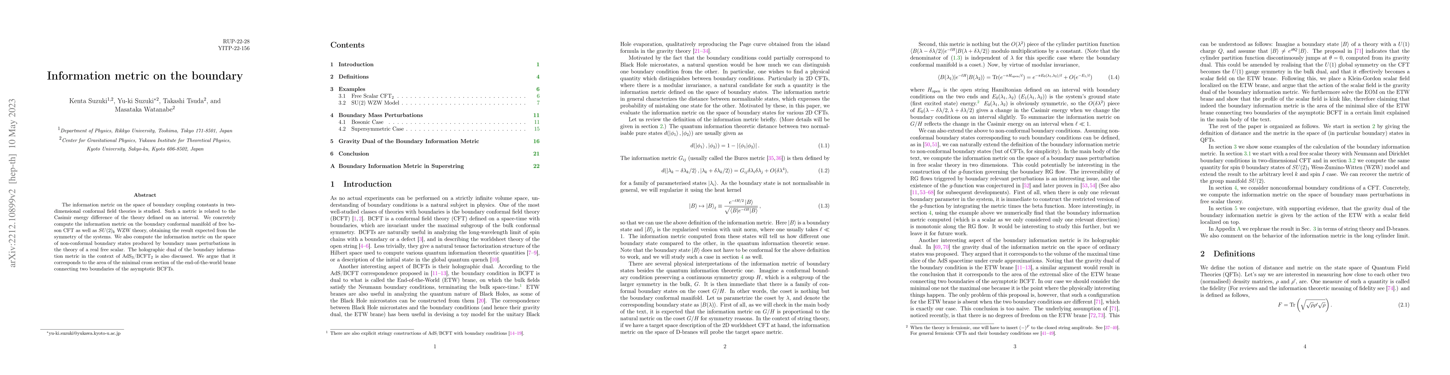 Thumbnail for Information metric on the boundary