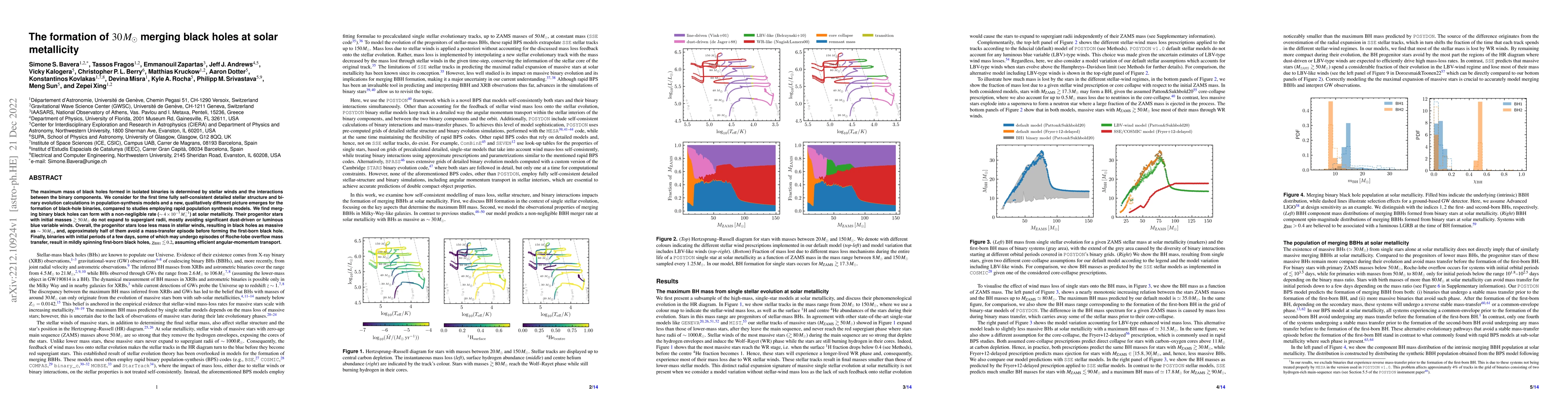 Thumbnail for The formation of $30\,M_\odot$ merging black holes at solar metallicity