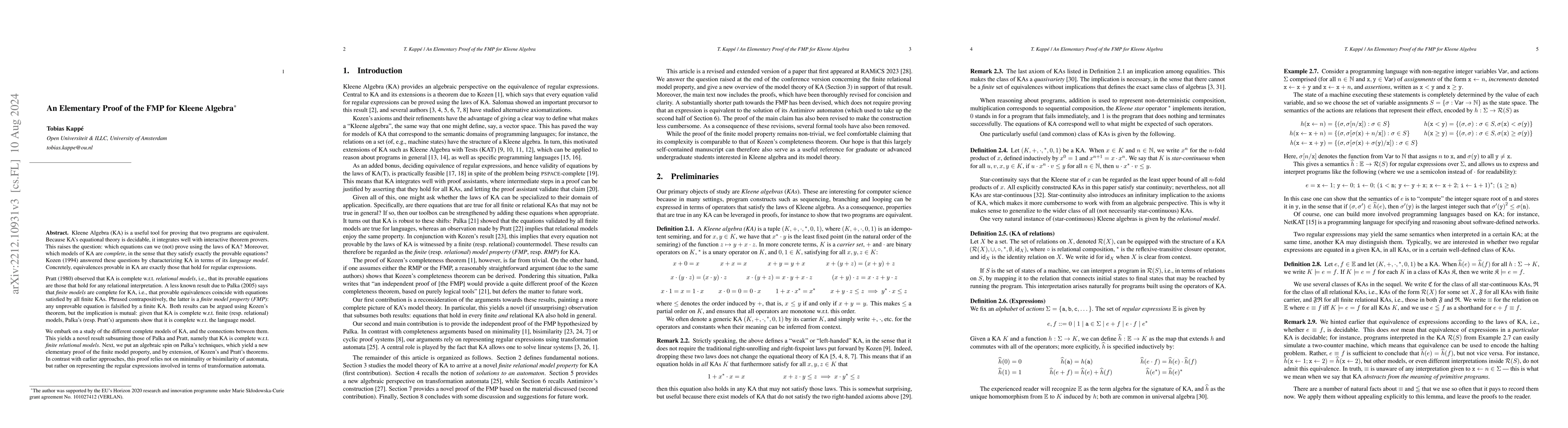 Thumbnail for An Elementary Proof of the FMP for Kleene Algebra