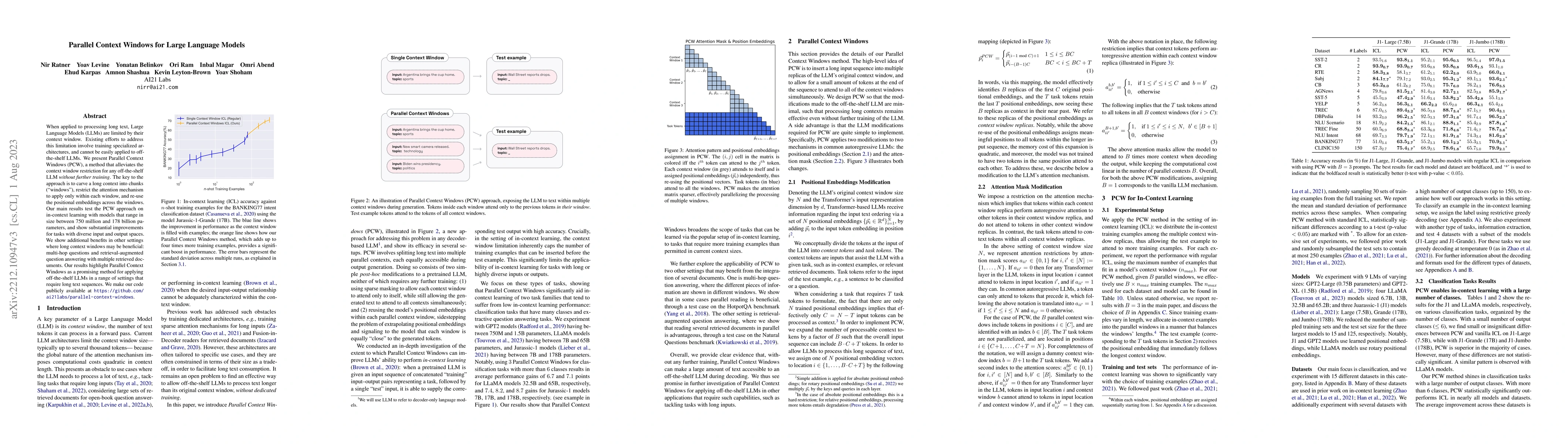 Thumbnail for Parallel Context Windows for Large Language Models