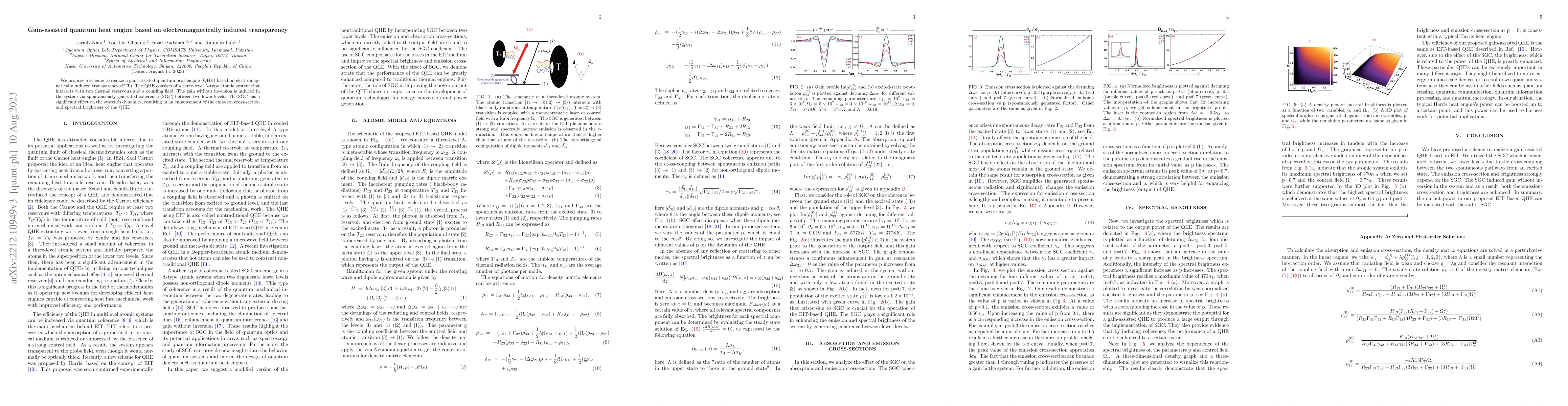 Thumbnail for Gain-assisted quantum heat engine based on electromagnetically induced
  transparency
