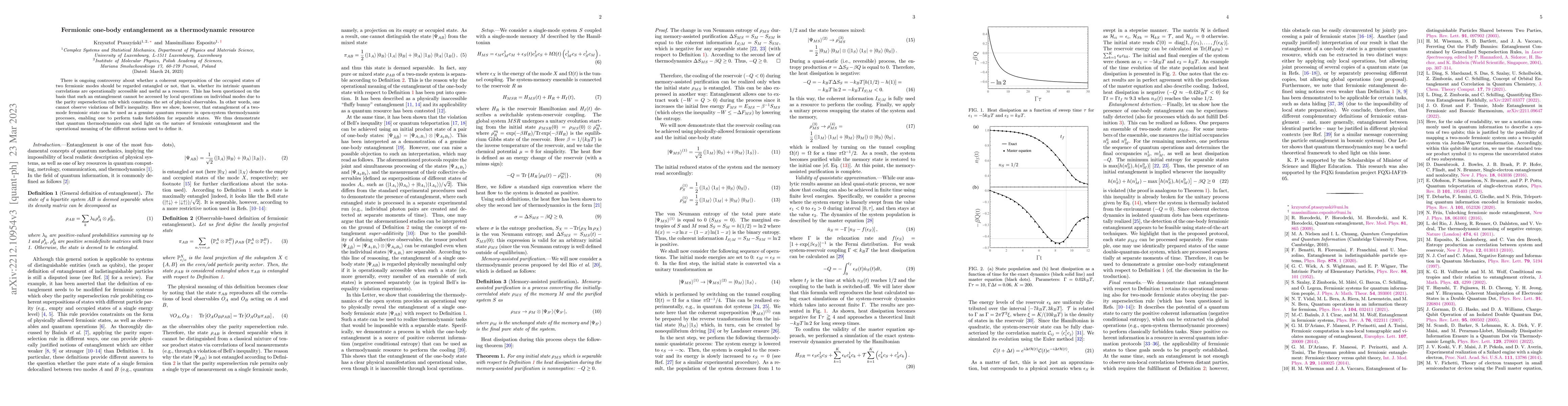 Thumbnail for Fermionic one-body entanglement as a thermodynamic resource