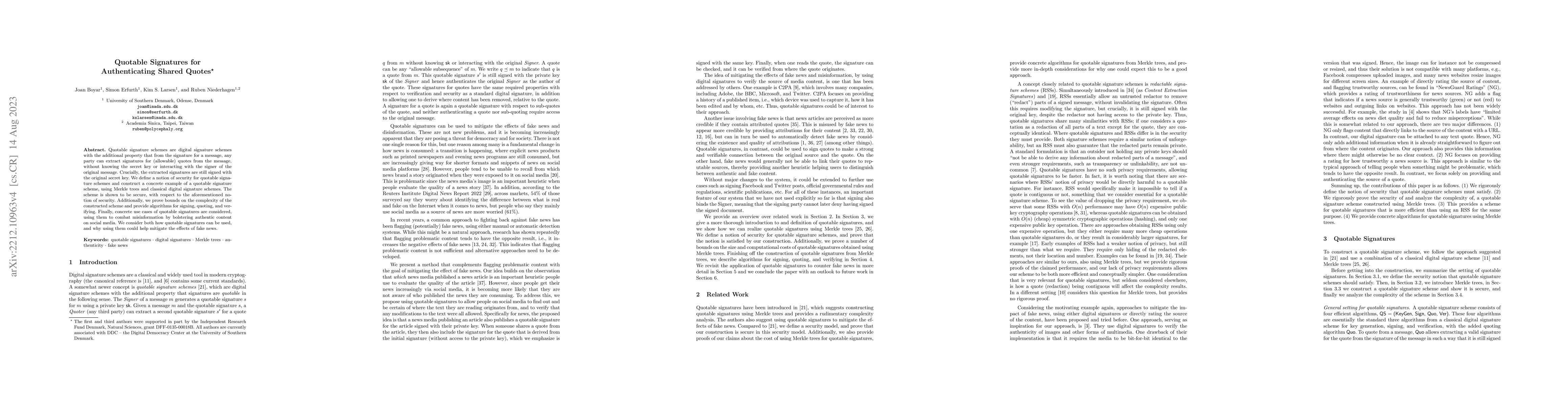 Thumbnail for Quotable Signatures for Authenticating Shared Quotes