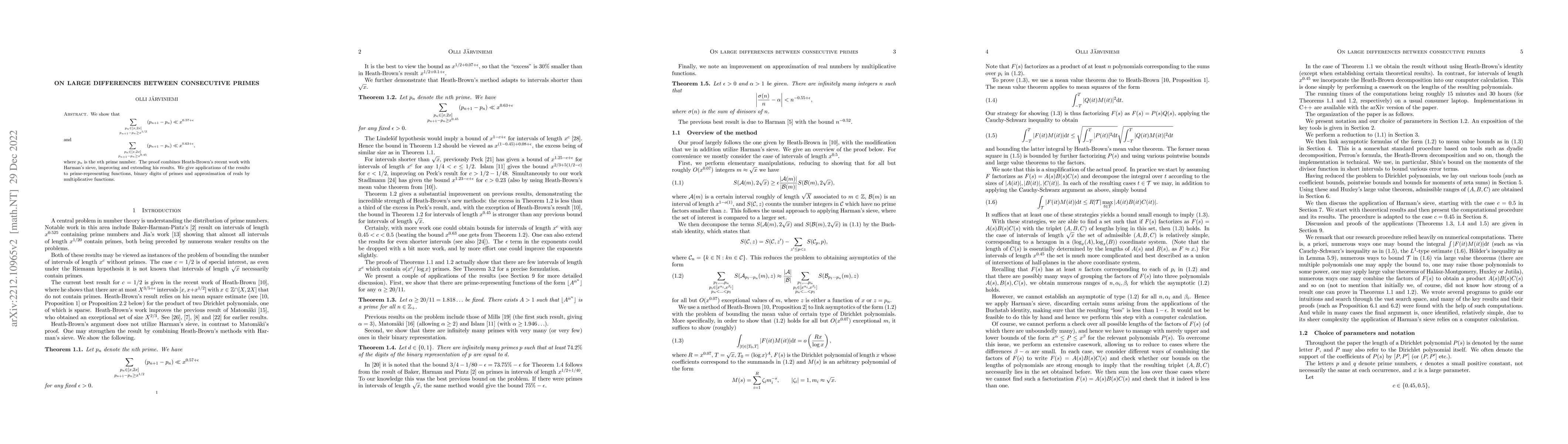 Thumbnail for On large differences between consecutive primes