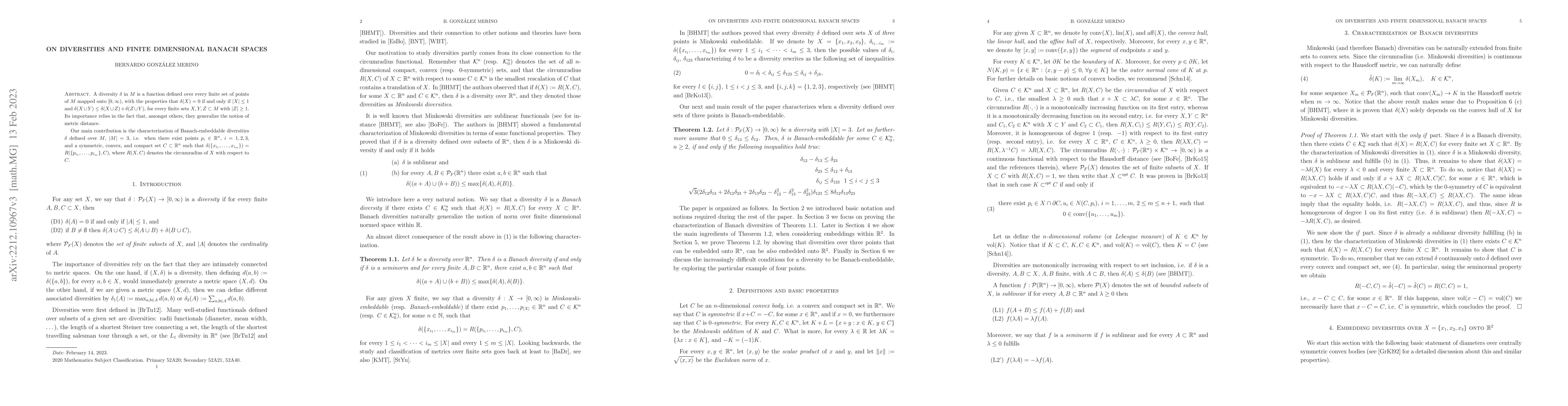 Thumbnail for On diversities and finite dimensional Banach spaces