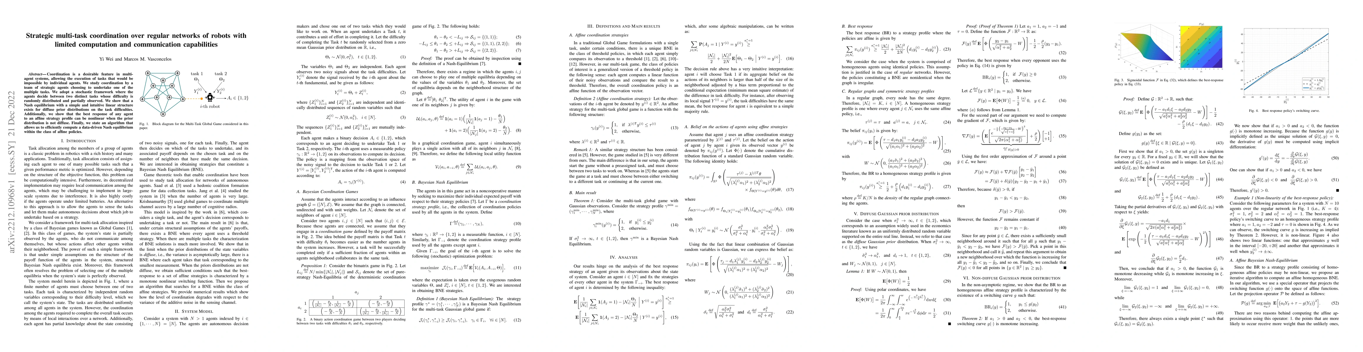 Thumbnail for Strategic multi-task coordination over regular networks of robots with
  limited computation and communication capabilities