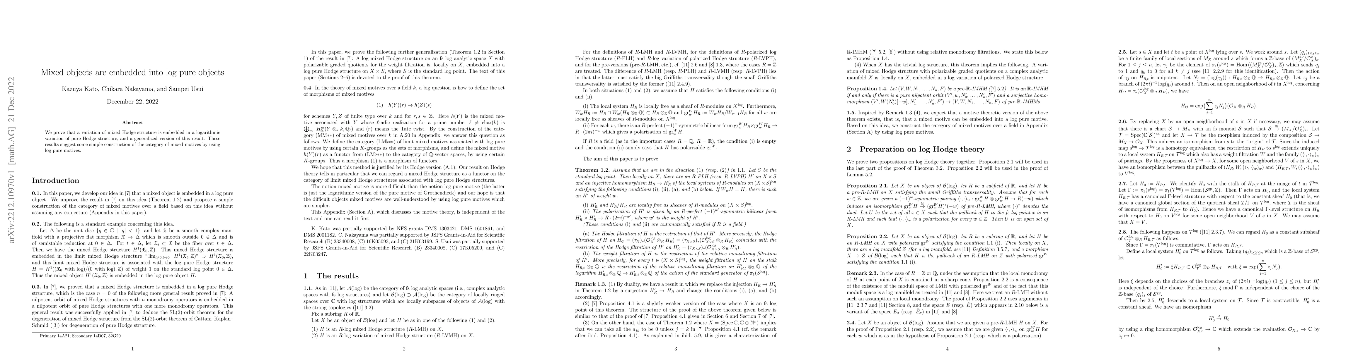 Thumbnail for Mixed objects are embedded into log pure objects
