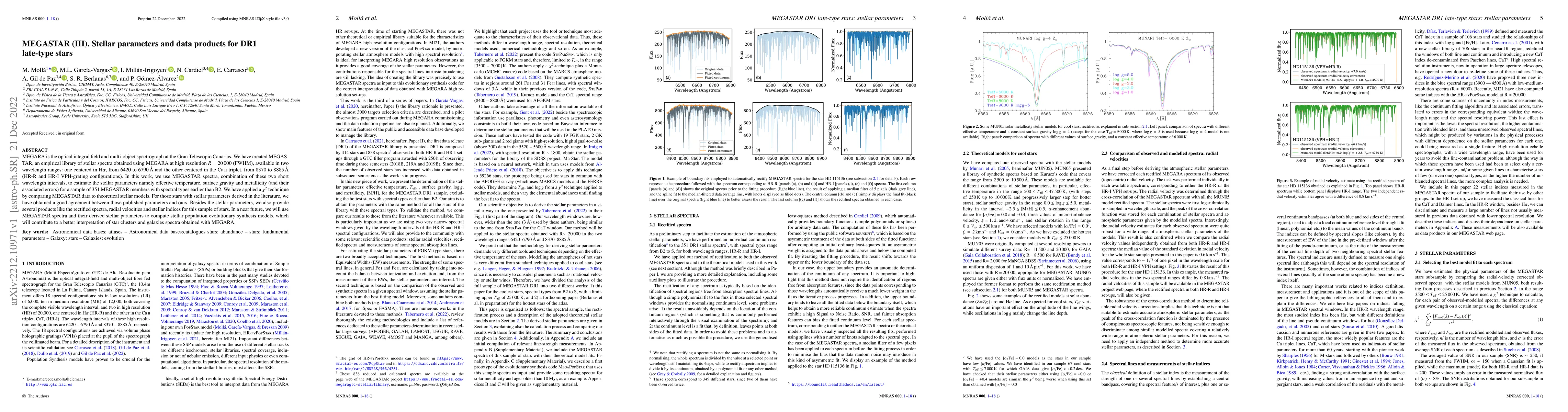 Thumbnail for MEGASTAR (III). Stellar parameters and data products for DR1 late-type
  stars