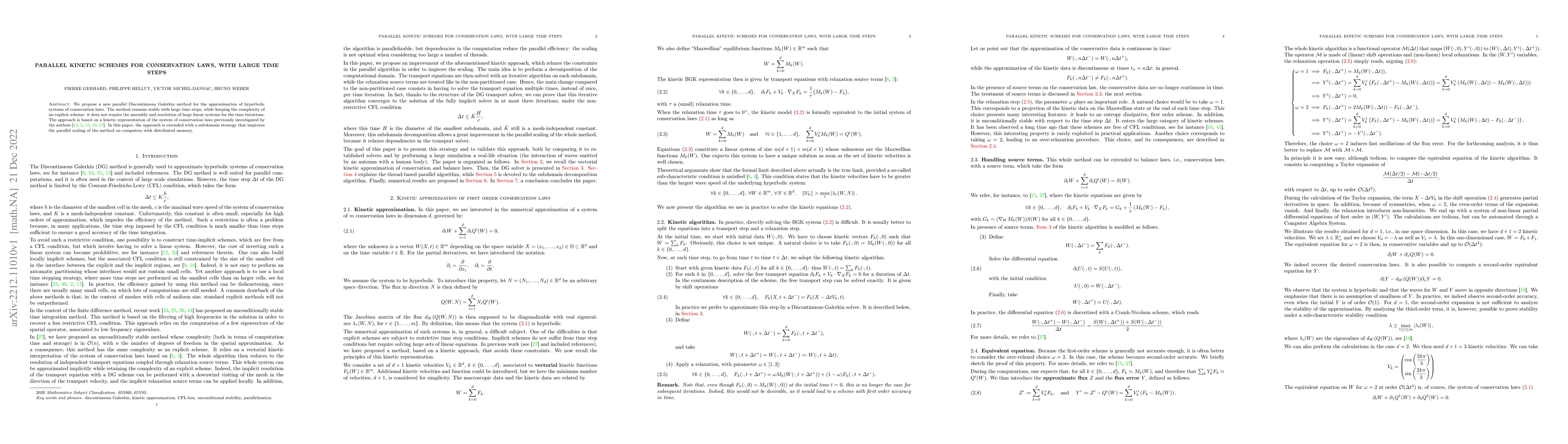 Thumbnail for Parallel kinetic schemes for conservation laws, with large time steps