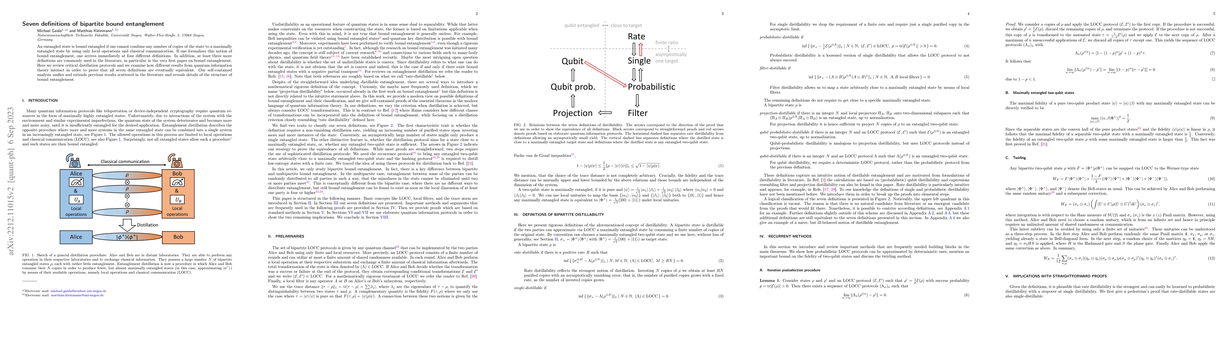 Thumbnail for Seven definitions of bipartite bound entanglement