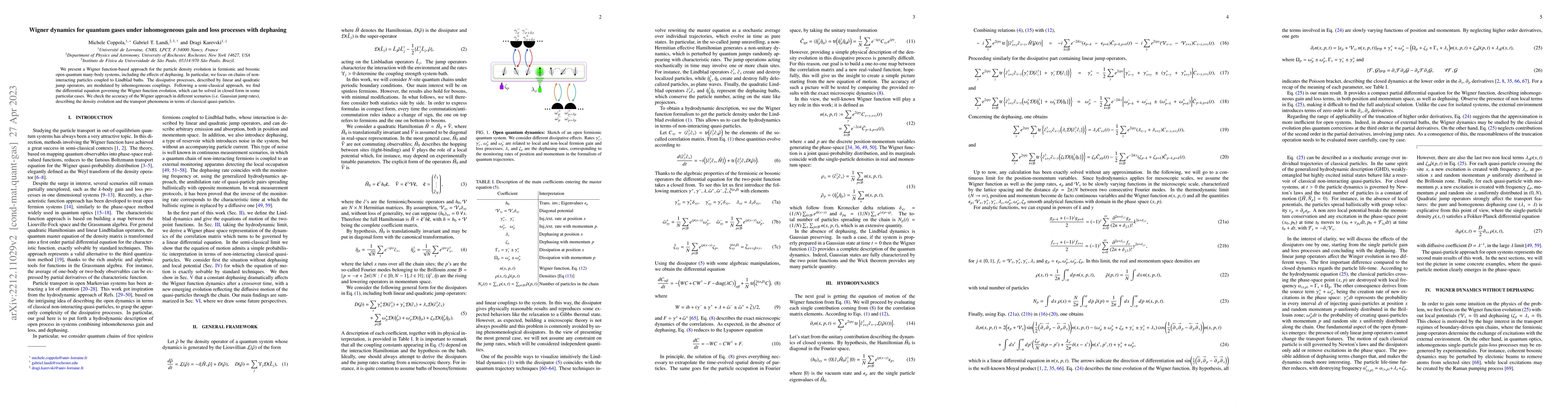 Thumbnail for Wigner dynamics for quantum gases under inhomogeneous gain and loss
  processes with dephasing