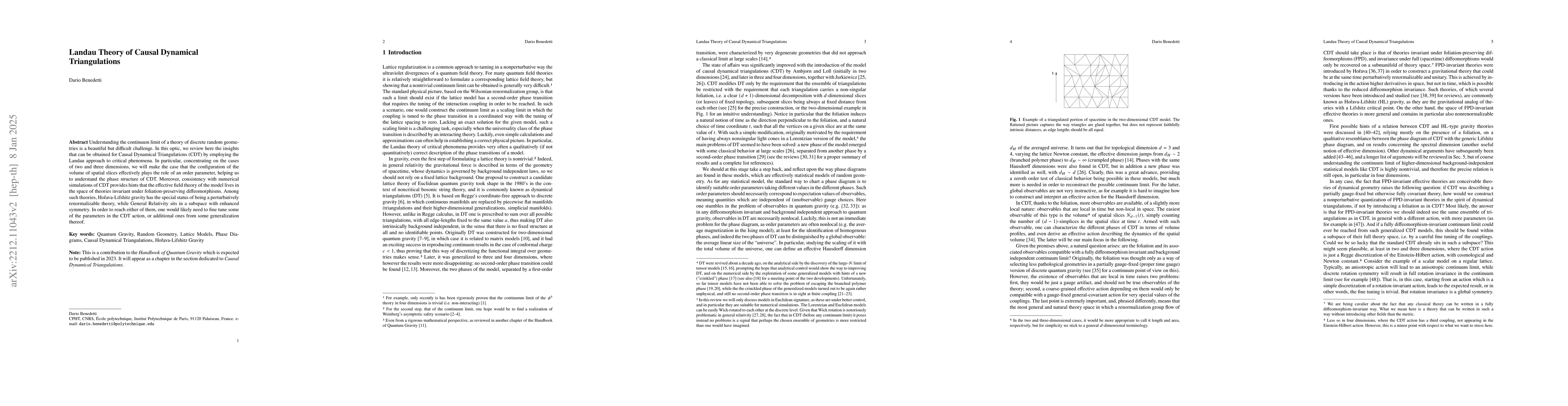 Thumbnail for Landau Theory of Causal Dynamical Triangulations
