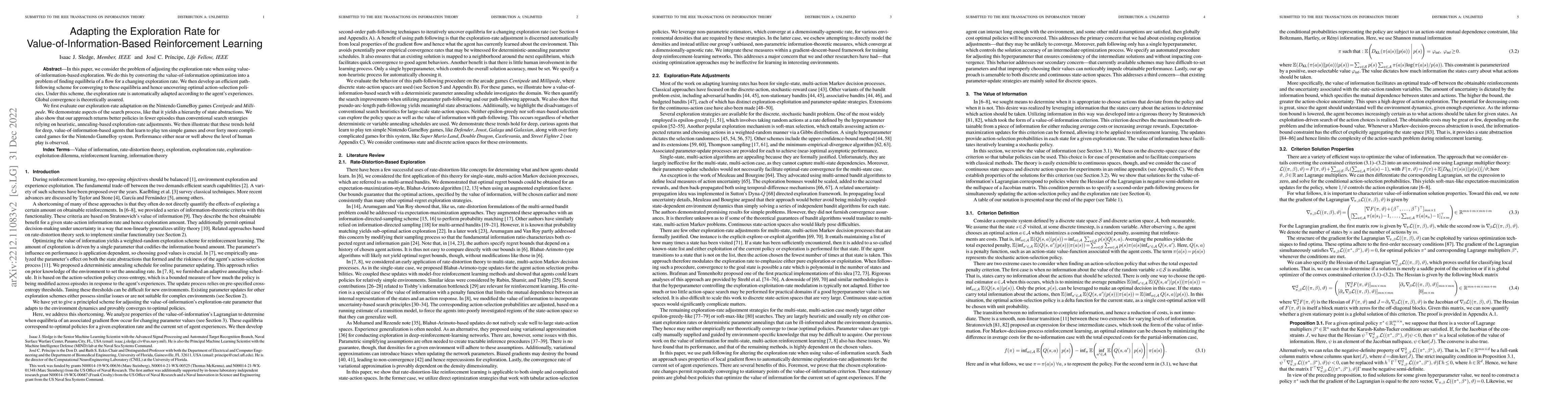 Thumbnail for Adapting the Exploration Rate for Value-of-Information-Based
  Reinforcement Learning