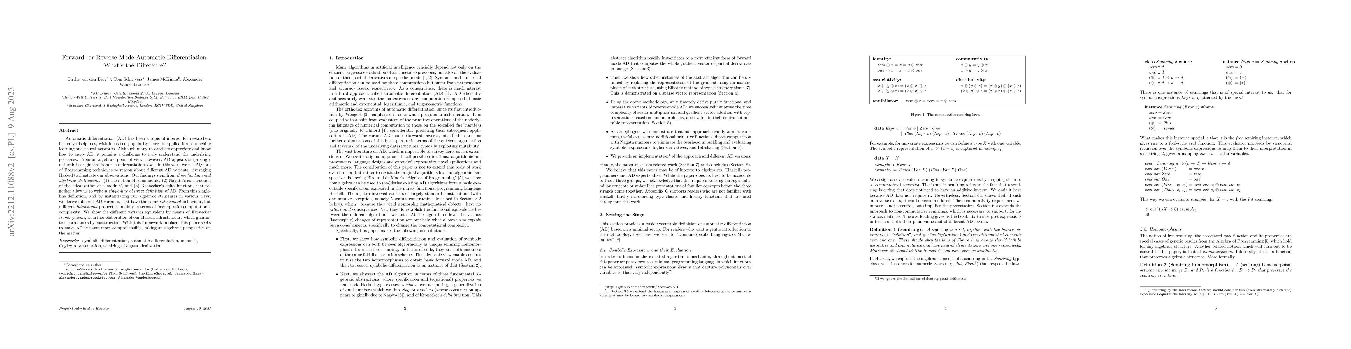 Thumbnail for Forward- or Reverse-Mode Automatic Differentiation: What's the
  Difference?