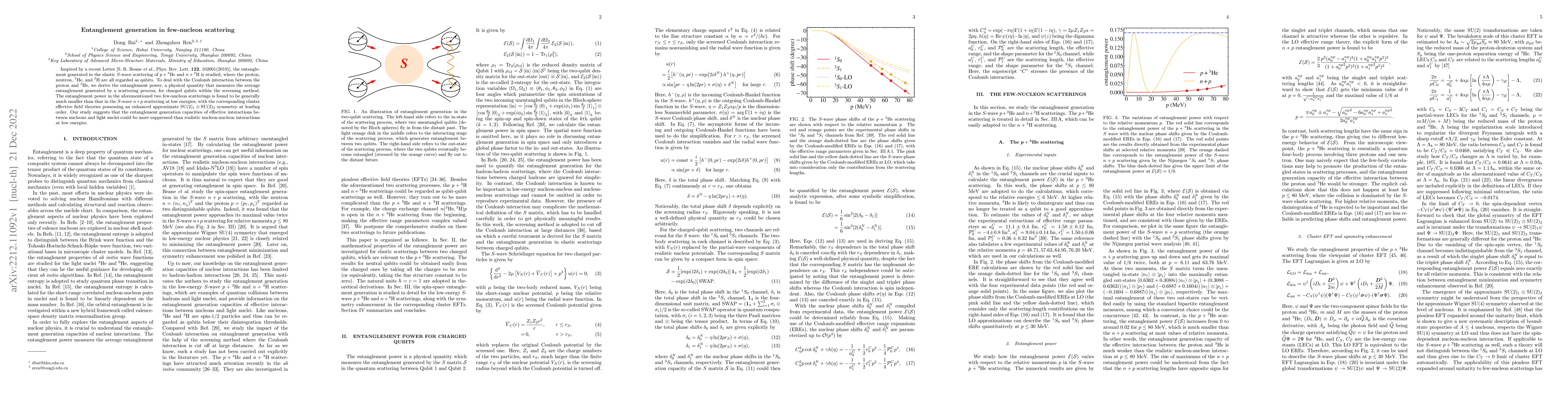 Thumbnail for Entanglement generation in few-nucleon scattering