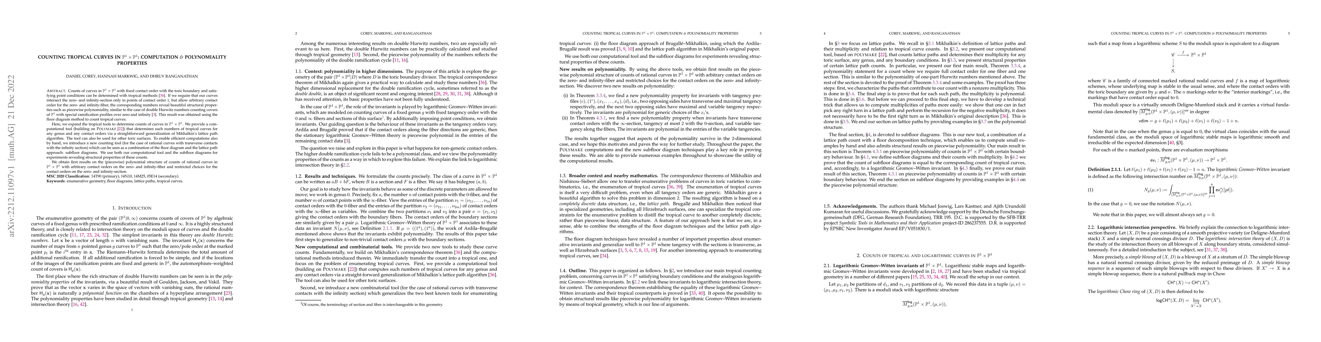 Thumbnail for Counting tropical curves in $\mathbb{P}^1\times\mathbb{P}^1$:
  computation & polynomiality properties