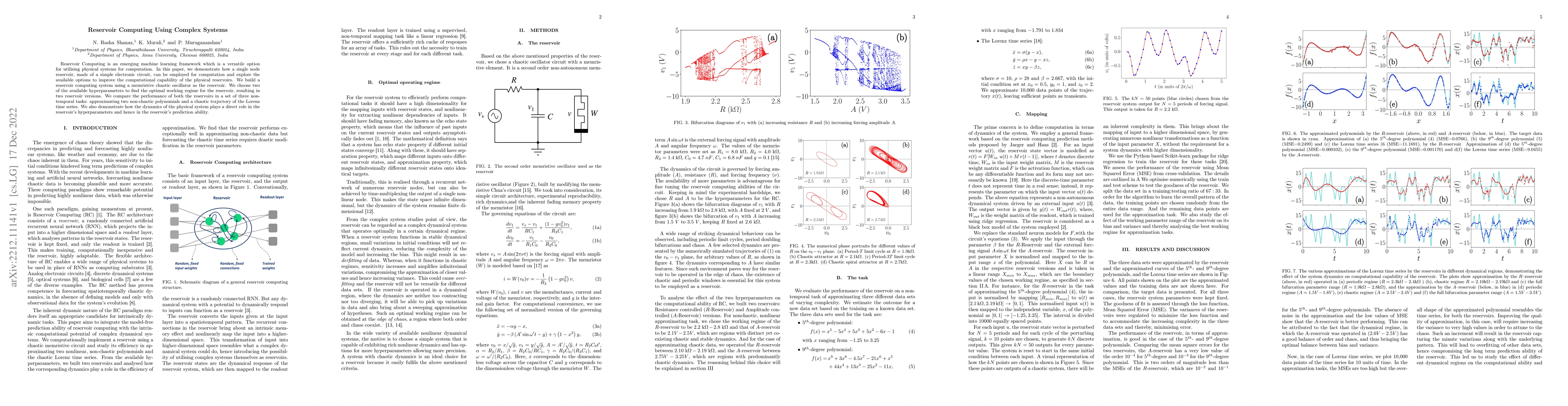 Thumbnail for Reservoir Computing Using Complex Systems