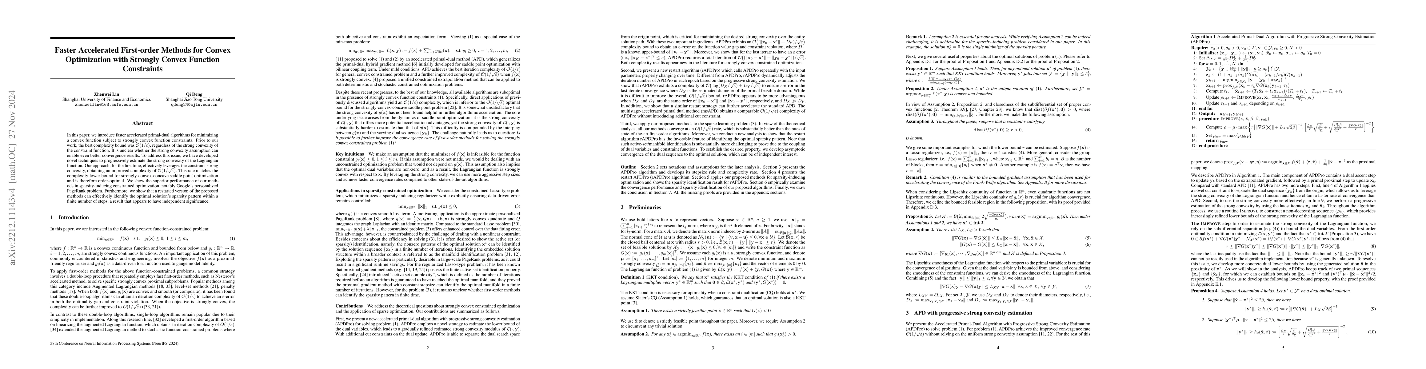 Thumbnail for Efficient First-order Methods for Convex Optimization with Strongly
  Convex Function Constraints