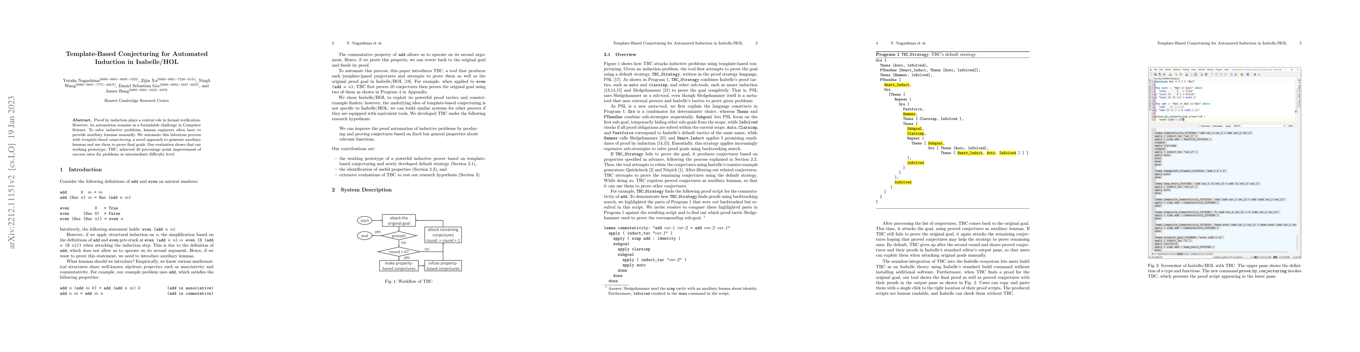 Thumbnail for Template-Based Conjecturing for Automated Induction in Isabelle/HOL