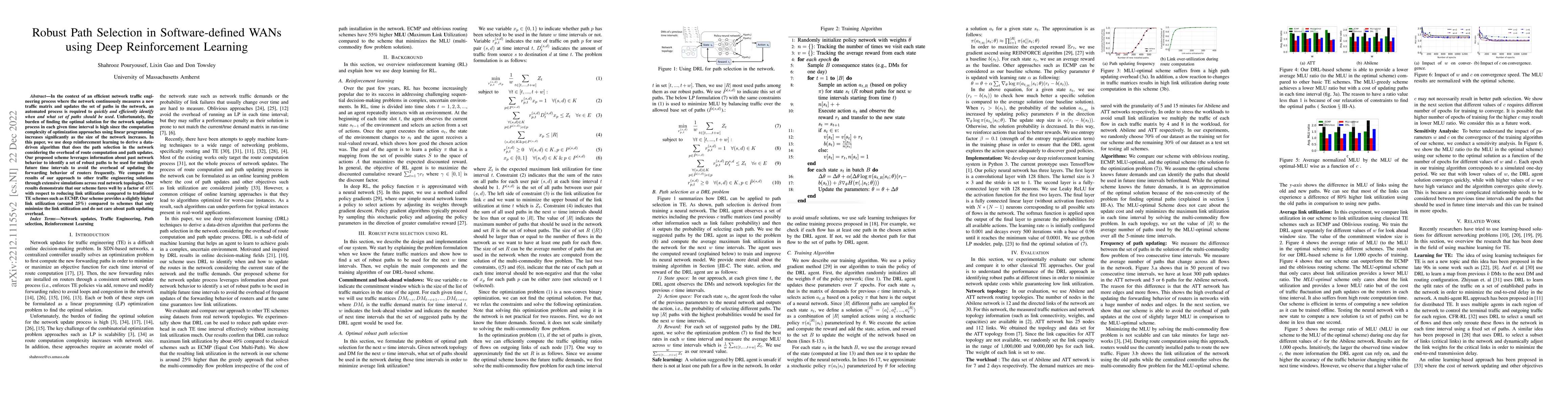 Thumbnail for Robust Path Selection in Software-defined WANs using Deep Reinforcement
  Learning