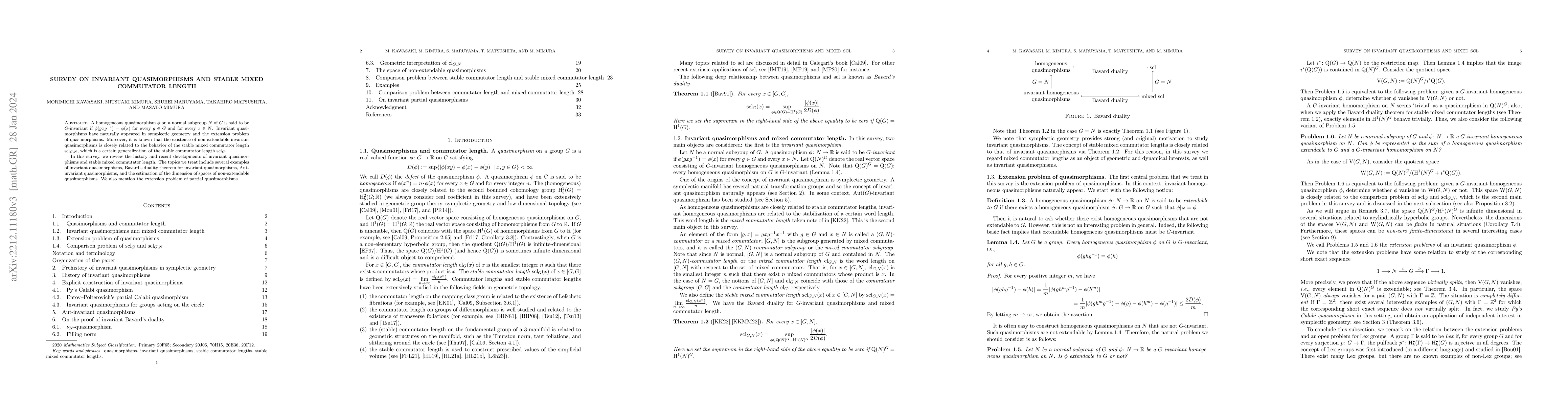 Thumbnail for Survey on invariant quasimorphisms and stable mixed commutator length