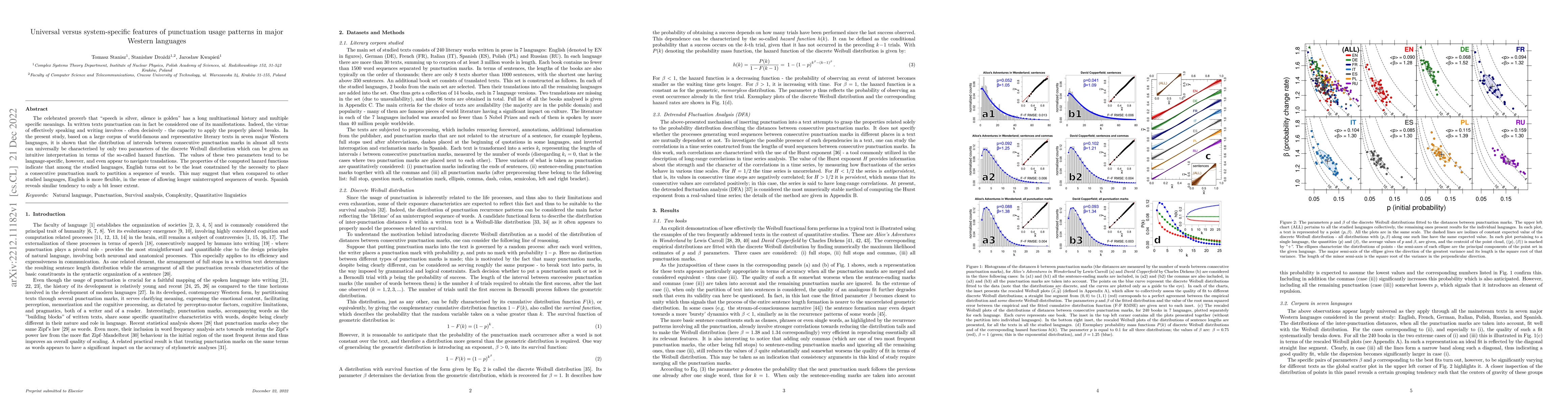 Thumbnail for Universal versus system-specific features of punctuation usage patterns
  in~major Western~languages